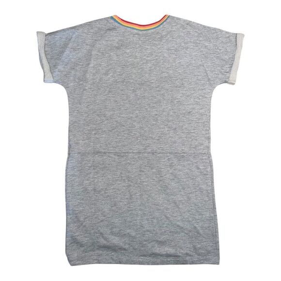 Gymboree Girls Rainbow Ringer Dress Heather Gray Pockets Small NWT - Picture 3 of 7